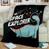 HD Cute Dino Cartoon 3D Dinosaur Space Children Blanket,soft Throw Blanket for Home Bedroom Bed Sofa Picnic Office Cover Blanket