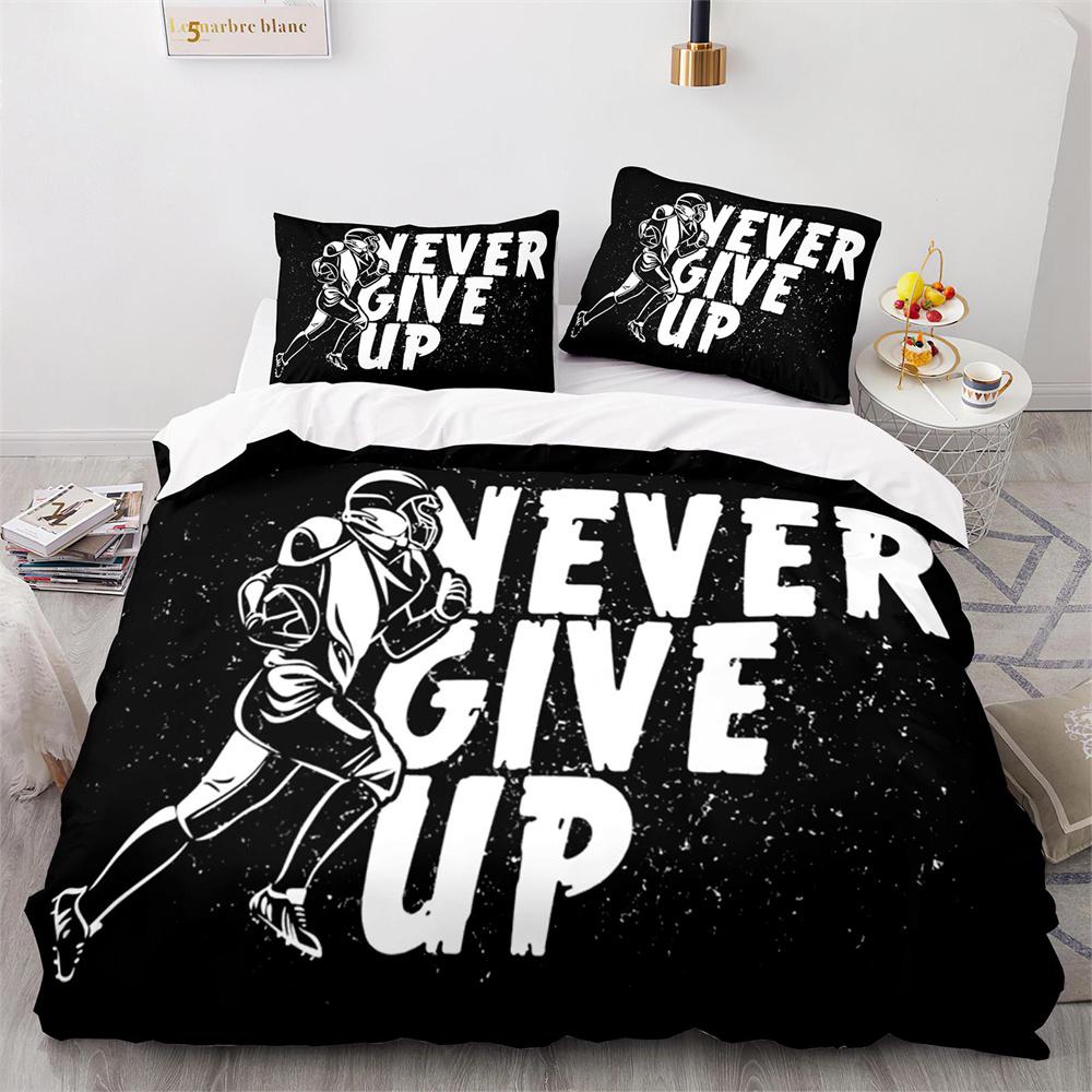 Nigdy się nie poddawaj Tematyczny Zestaw Poszwy na Kołdrę Wzór Białych Chmur Rozmiar King Queen Pokrowiec na Kołdrę Poliestrowy Pokrowiec na Kołdrę Dla Dzieci Nastolatków