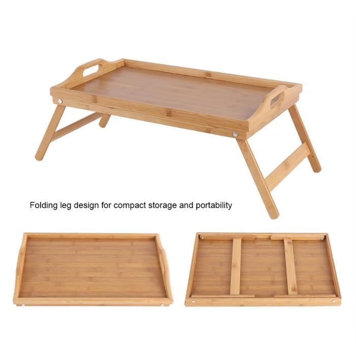 Plateau de lit - ZJCHAO - Bambou - Pliable - 50x30cm