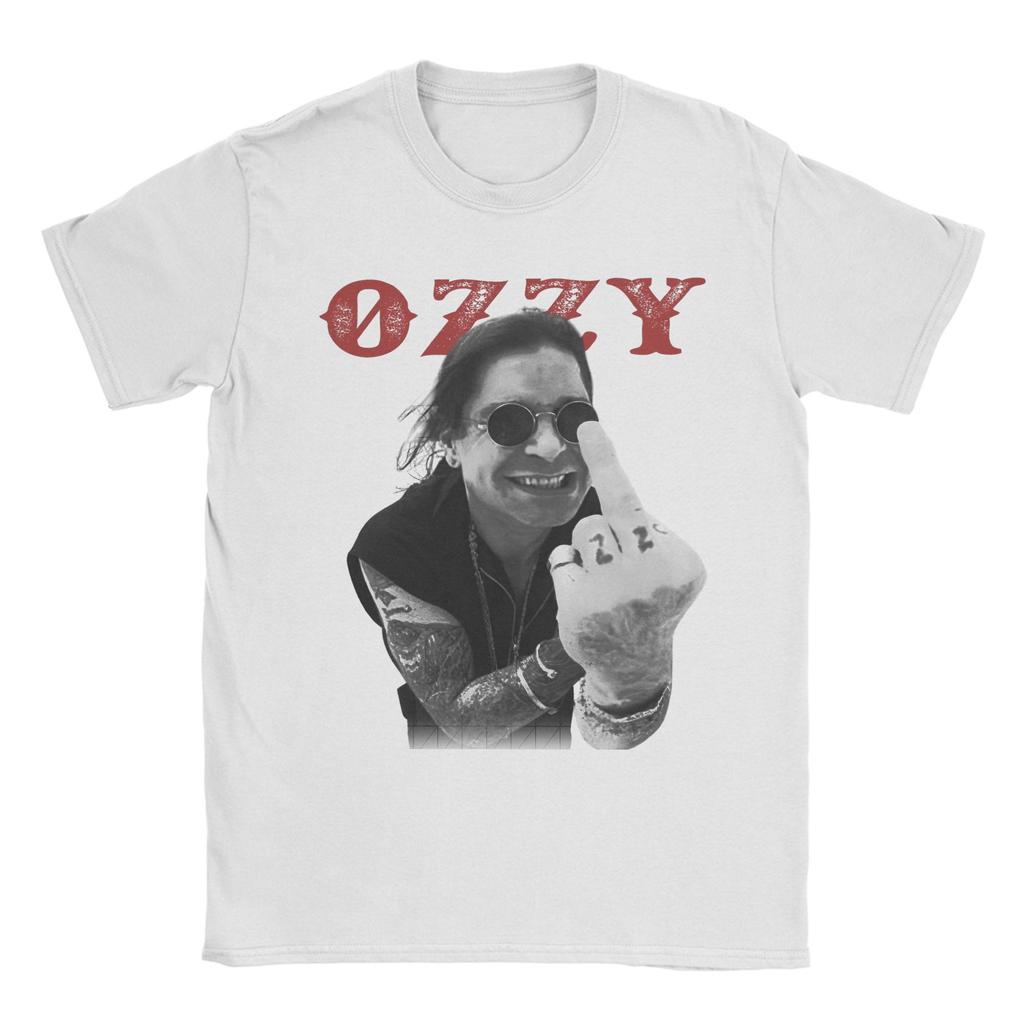 Ozzy Osbourne Middle Finger T Shirt Men's  Cotton Funny T-Shirts O Neck  Tees Short Sleeve Clothing 4XL 5XL 6XL