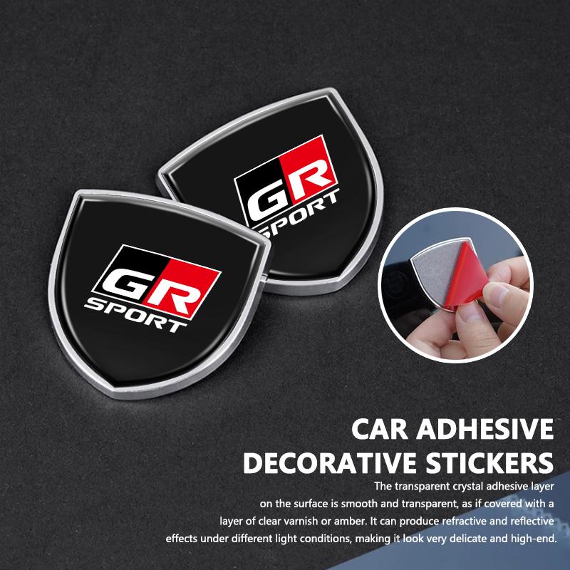 For S3 Car Style Body Trunk Decoration Sticker 3D Metal Emblem Sticker Camry Highlander C-HR Hilux Vios Rav4 Prius Yaris TRD JH3