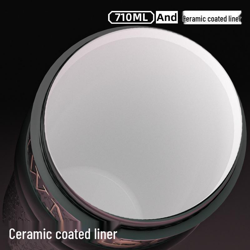 Women's Large Capacity Insulated Fruit Tea Cup with Ceramic Liner