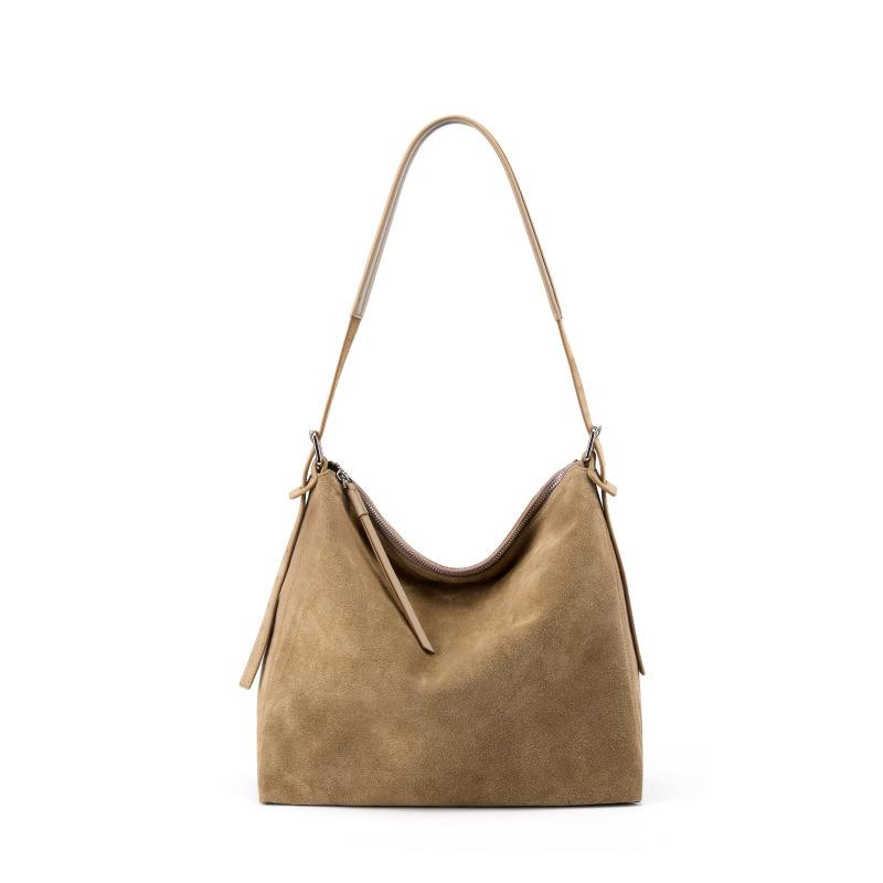 

Suede Crossbody Large Capacity Women s Light Luxury Commuter Premium Sense Shoulder Bag Casual Underarm First Layer Cowhide Tote Bag