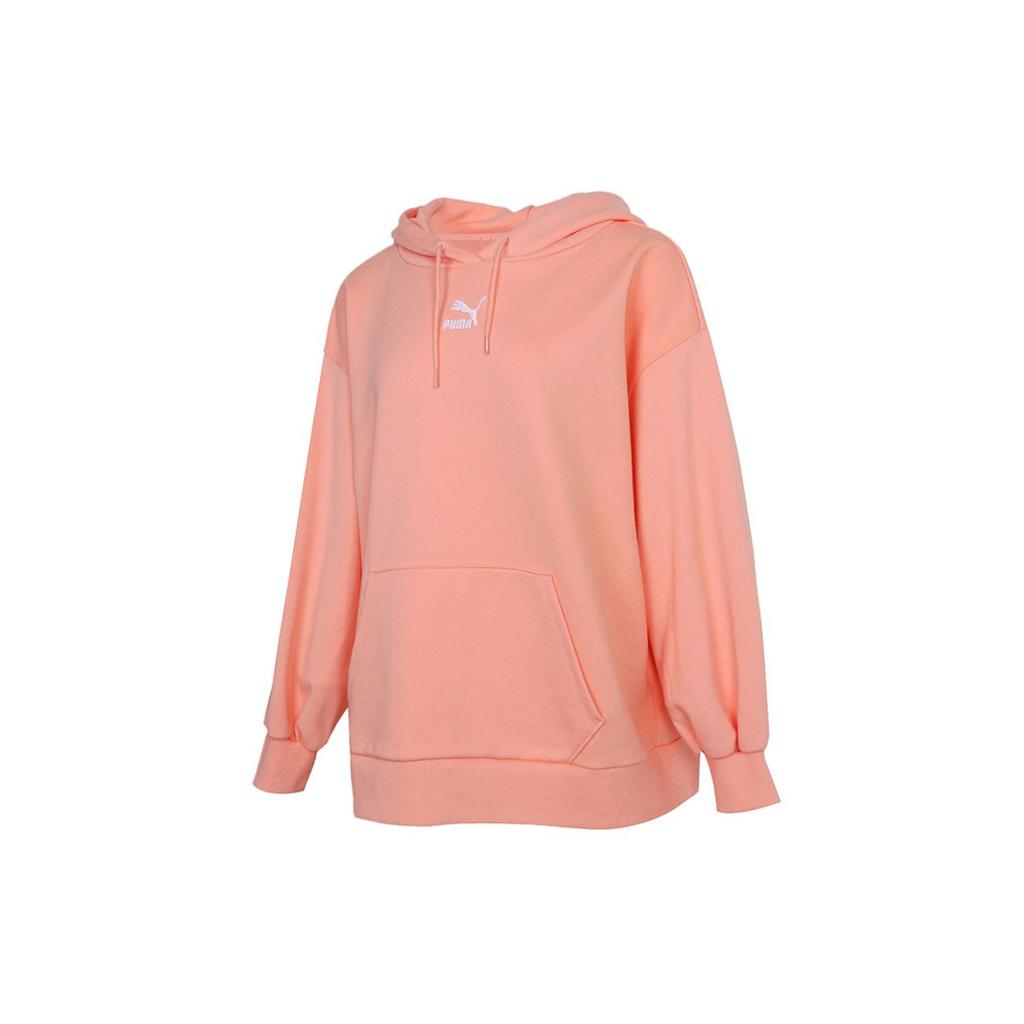 Puma Casual Sports Loose Long Sleeve Hoodie Women Tops Apricot-Red 532283-26