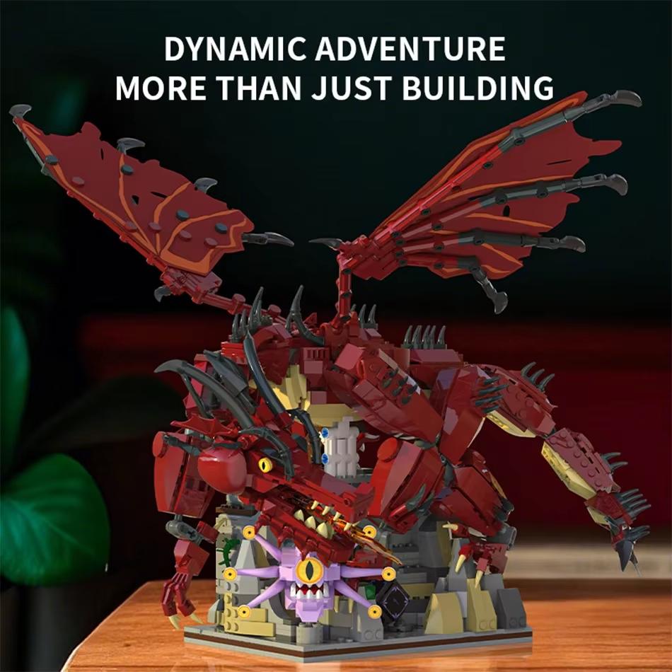 1856pcs Movie Game MOC Dungeon Fortress DANGERS & DRAGONS Building Blocks Monster Eye Model Creative DIY Assembly Toy Boys Gift