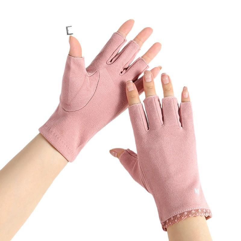 Winter Winter Cold Proof Cycling with Half Exposed Fingers Students' Writing Warmth Tea Picking Outdoor Gloves