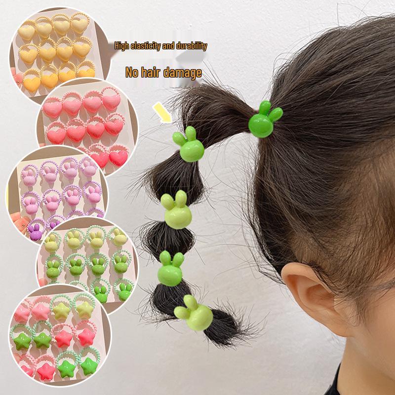 2024 Kid-Friendly Hair Accessories Set - Elastic Cartoon Hair Ties & Ropes for Girls, No-Pain Design