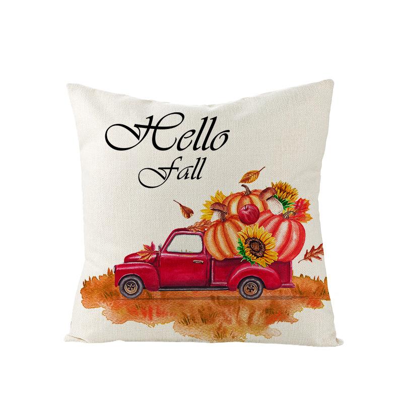 APolyester Pillowcase New Autumn Pumpkin Print Sofa Pillow Cushion Home Cushion