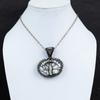 Tree Of Life Dendrite Opal Gemstone Handmade Copper Wire Wrap Pendant Jewelry For Sister