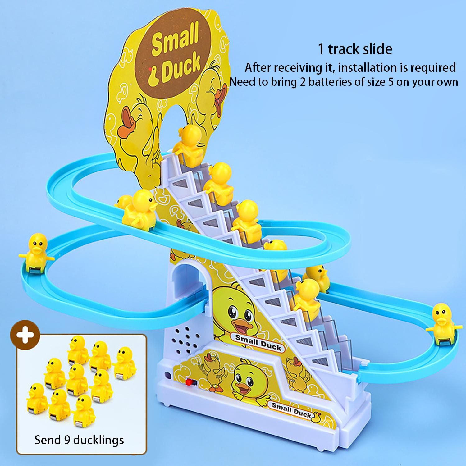 Children S Yellow Duck Automatic Climbing Stairs Game Electric Track Toys Fun Gifts Creative Christmas And Easter Gifts