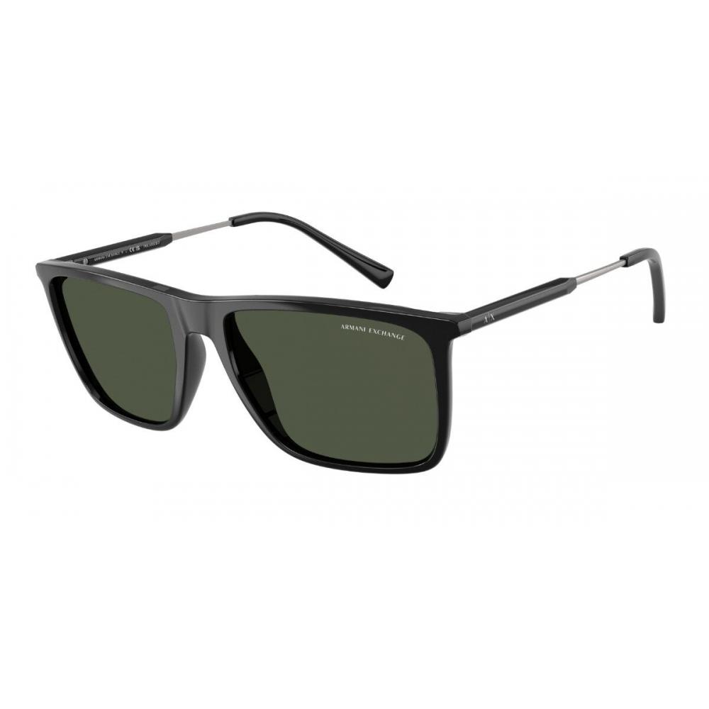 Armani Exchange Ax4160sf Asian Fit Polarized 81582j Men Sunglasses Shiny Black/57-18-145