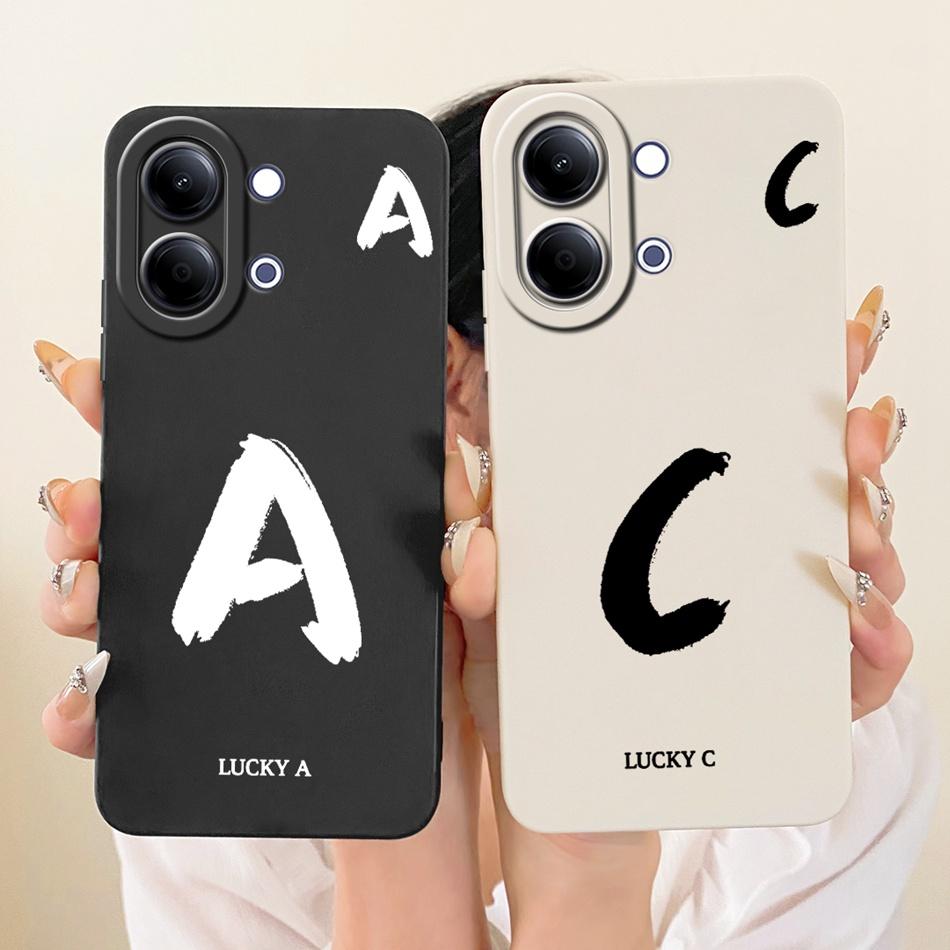 For Vivo Y05 Y11d Lucky Initial Letter Phone Case For Vivo Y11D Y05 4G Soft Silicone Shockproof Cases Bumpers