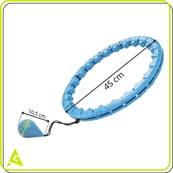 ACTIGET Hula hoop avec poids, 24 éléments pliables, avec crampons pour entraînement cardio et fitness, bleu