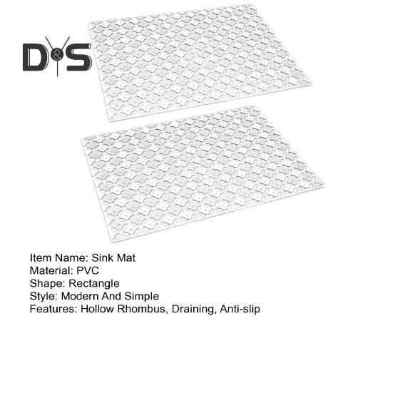 2ks 30x40CM podložka do kuchyňského dřezu PVC dutý kosočtverec obdélník Protiskluzový řezací keramický chránič dřezu z nerezové oceli odkapávací podložka
