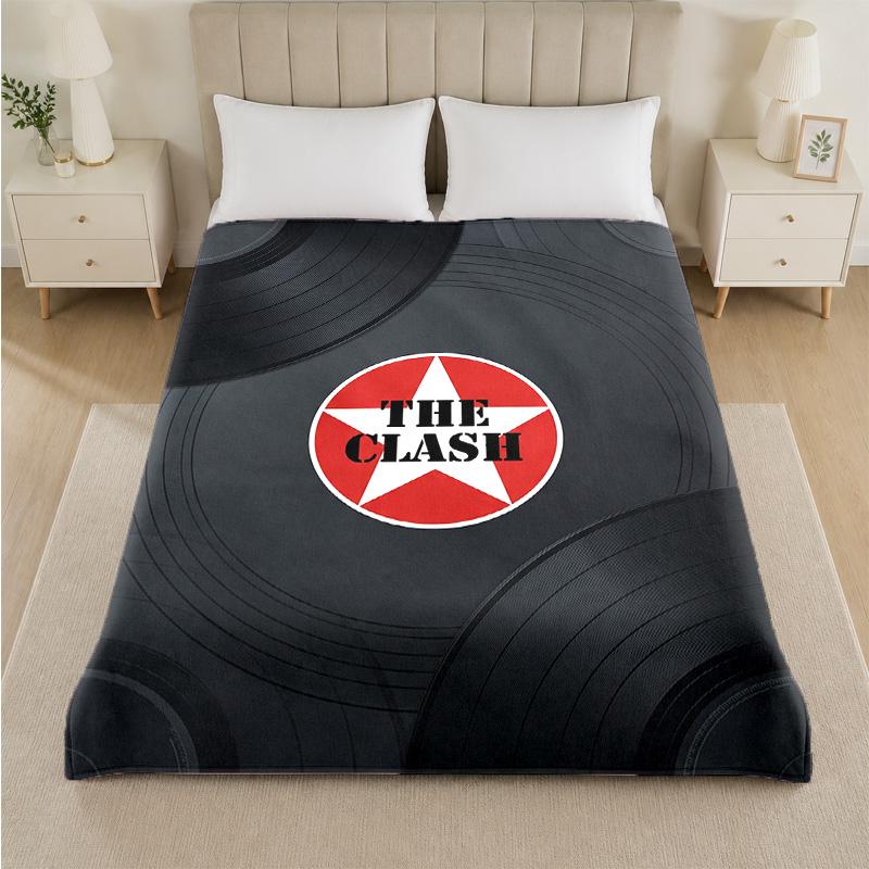 The Clash Print Flannel Blanket Cozy Lightweight Plush Throw Blanket For Bed Sofa Household Use