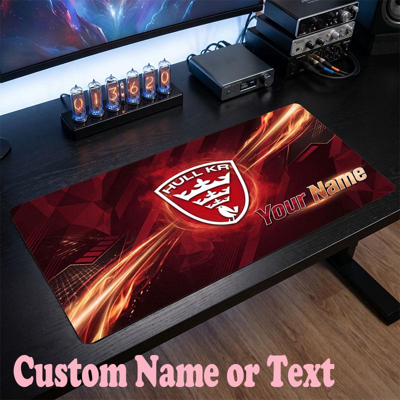 Hull KR Customized Name Text Mouse Pad, Large Desk Mouse Mat Personalized Home Office Present