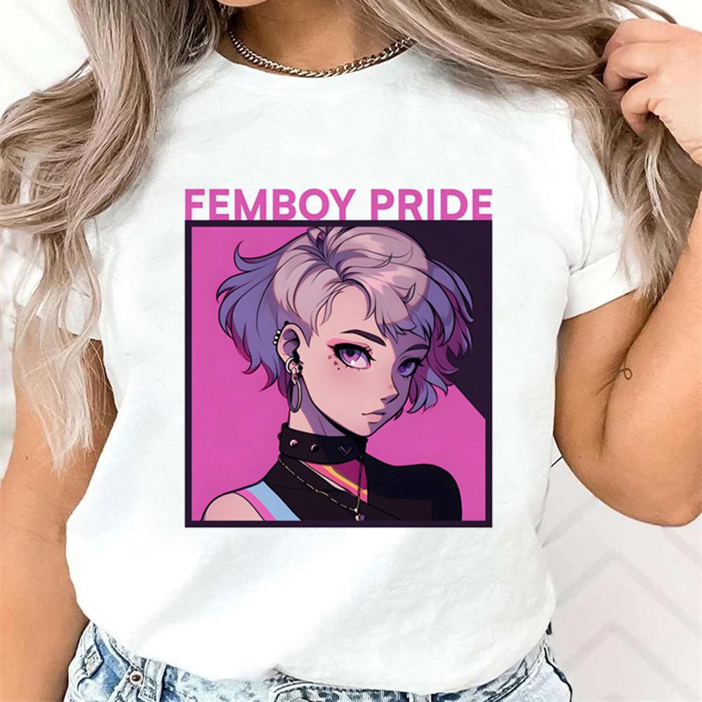 T-shirt Femboy femme Pastel Digital Punk hip hop harajuku T-shirt Classique Streetwear Tendance Coloré Grunge graphique Années 2000