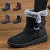 Damen Winter-Schneestiefel mit Kunstpelzfutter, rutschfeste Outdoor-Stiefeletten, wasserdichte, mit Fleece gefütterte kurze Stiefeletten, lässige warme High-Top-Schuhe für Damen