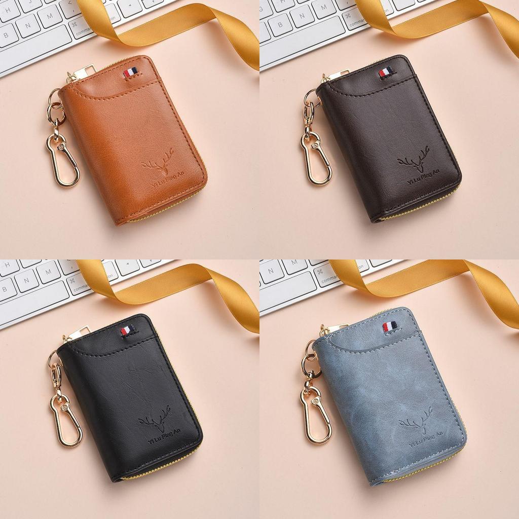 Multifunctional Car Key Case With Zipper And Soft Pu Material For Travel And Commuting