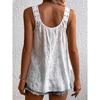 Women's Summer Solid Colour Fashion Versatile Embroidery Loose Covered Sleeveless Vests