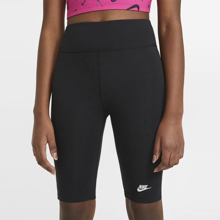 Nike Casual Logo Pattern Slim Fit Stretch Knit Sports Shorts Kids shorts Black DA1243-010
