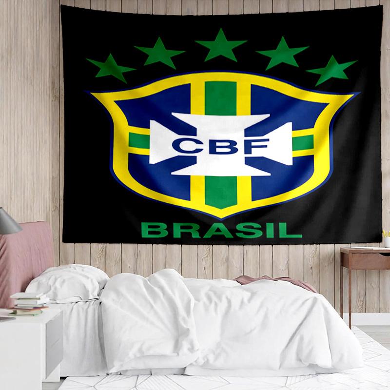 Brazilian Football Federation Printed Printed Tapestry, for Bedroom,Livingroom, Dormitory, Large Wall Decor, Fabric Decor Fan Birthday Gifts