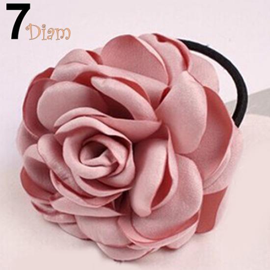 Tenfyer Hair Band Rope Camellia Flower Ponytail Holder Scrunchie Hairband Accessory