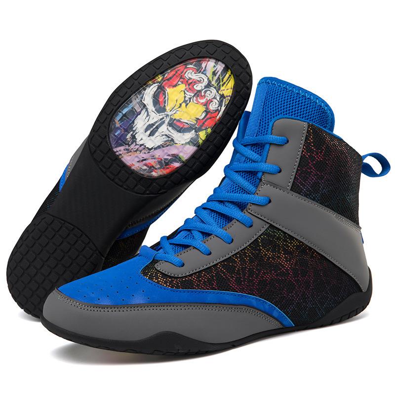 New Spring and Summer Splicing Upper Sports Shoes High Top Men's Boxing Training Shoes Fitness Shoes Fighting Shoes