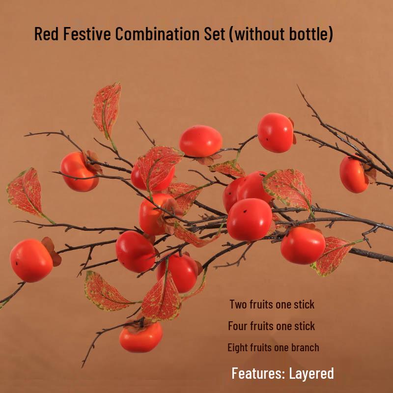 Persimmon Ruyi Ornament: Artificial Persimmon Tree Branches for Home or Hotel Decoration
