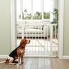 Door Gate, Tool-Free Installation, Adjustable Width 76-97 Cm, One-Handed Opening, Metal, White, 76 Cm High