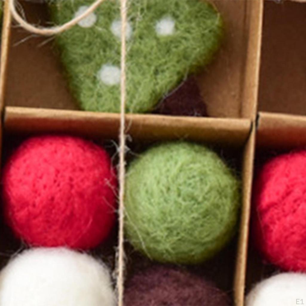 Christmas Felt Balls Decoration Handmade Lightweight Party Gift Ornaments Hanging