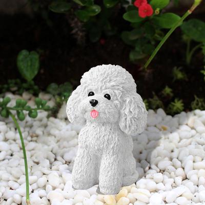 Dog Figurine for Garden and Home, Resin Puppy Sculpture Indoor Outdoor Settings
