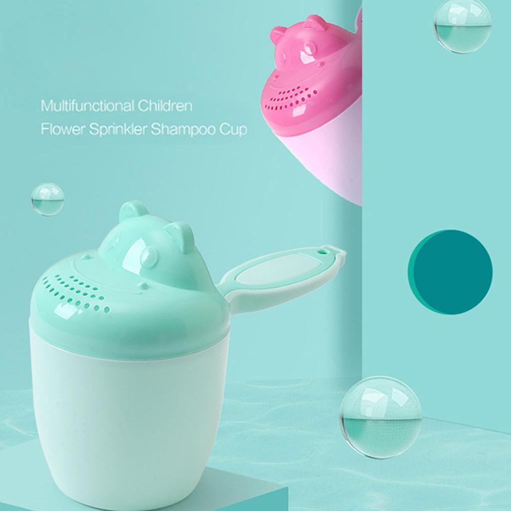 Cute Cartoon Baby Bath Caps Toddle Shampoo Cup Children Bathing Bailer Baby Shower Spoons Child Washing Hair Cup Kids Bath Tool