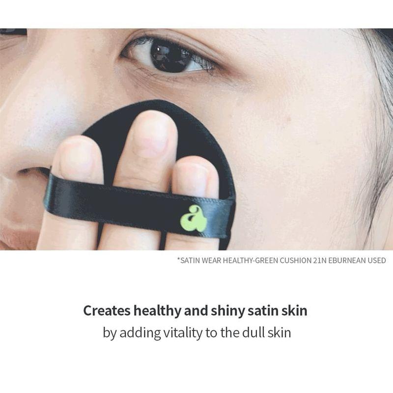 UNLEASHIA - Bundle: Satin Wear Healthy-Green Cushion Re-Feel Refill + Case Set - 5 Colors