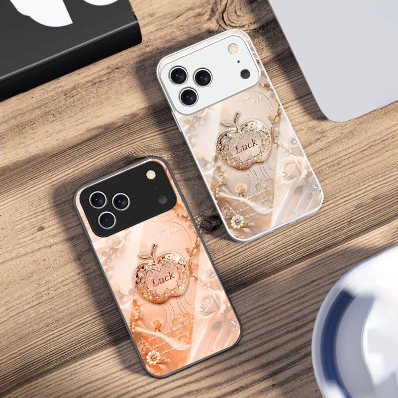 Lucky and Romantic Love For iPhone 17 Air 16 E 15 14 13 Plus 12 Mini 11 17 Pro Max XR Xs Max 16E 7 8 Tempered Glass Phone Case