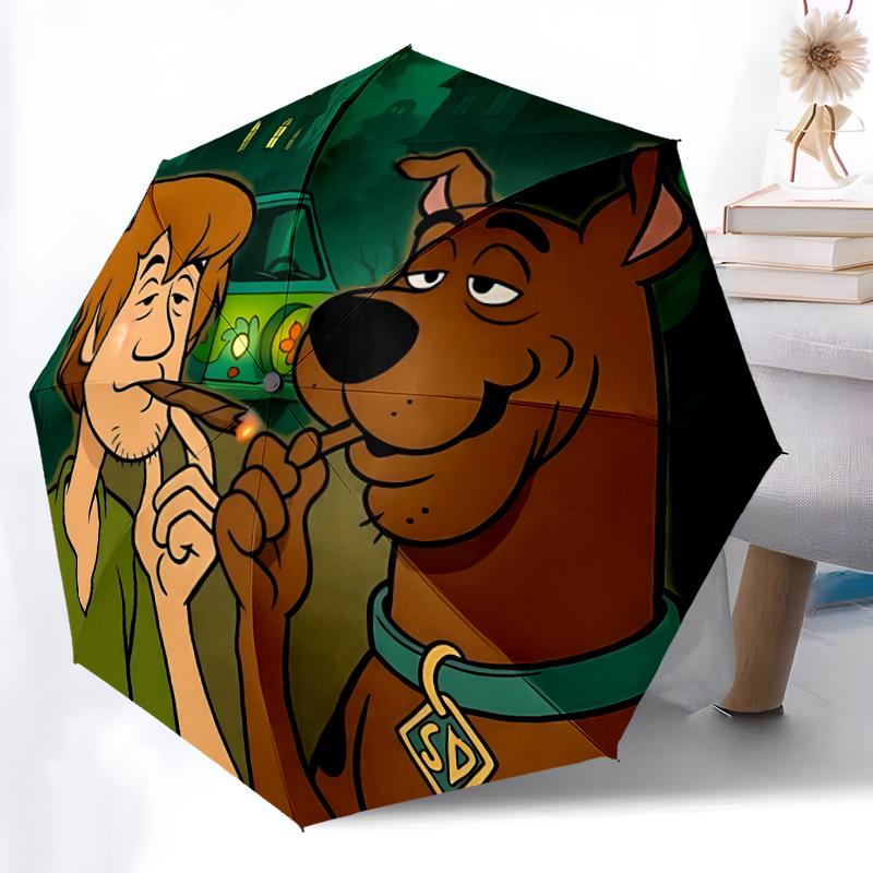 1pc Scooby-Doo Mystery 8-Ribs Sturdy Frame, Automatic Open/Close, Durable & Colorful Ideal for Beach, Travel, And All Seasons10152