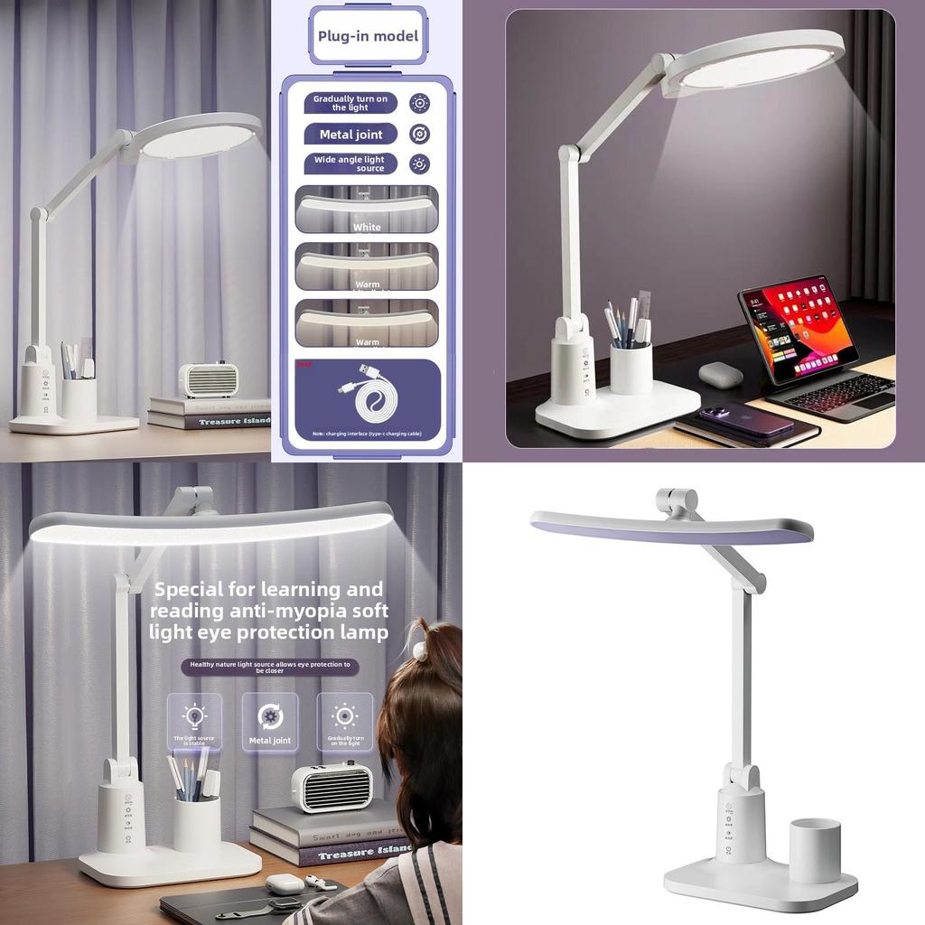 Led Folding Desk Lamp For Students With Touch Control And Night Light For Dorm Room Study