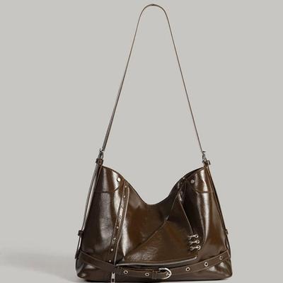 Borsa Tote Street Punk Moda Borsa Asportabile Sottoascella di Nicchia con Texture Monospalla a Tracolla