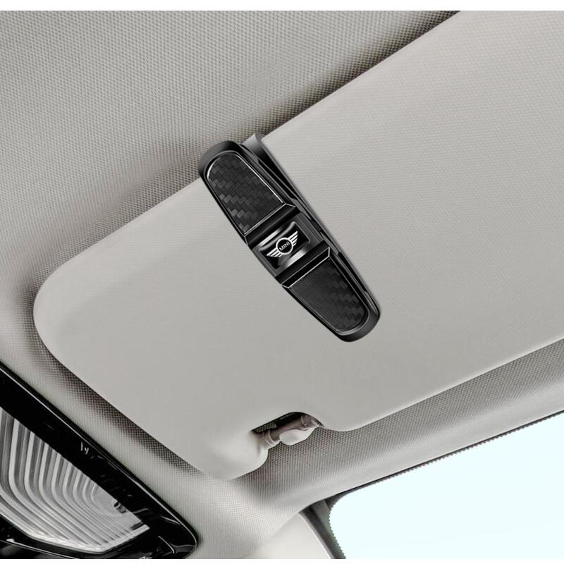 Car Sun Visor Glasses Clip Card Ticket Sunglasses Holder For Mini Cooper JCW Works R56 R50 F54 F55 F56 F57 F60 R52 R53 R55 R57 чёрный