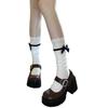 Women's Sweet Lace Frilly Knee Highs Socks Cotton Calf Socks Solid Thigh Highs Stockings Cute Knee Highs Stockings Gifts