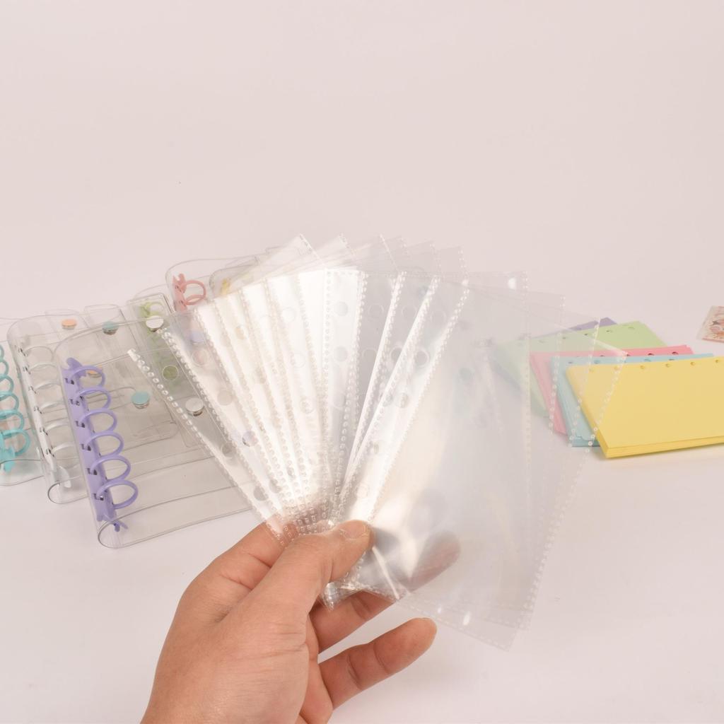 A7 Transparent Double-Ring PVC Ledger with Colored Shell Casing