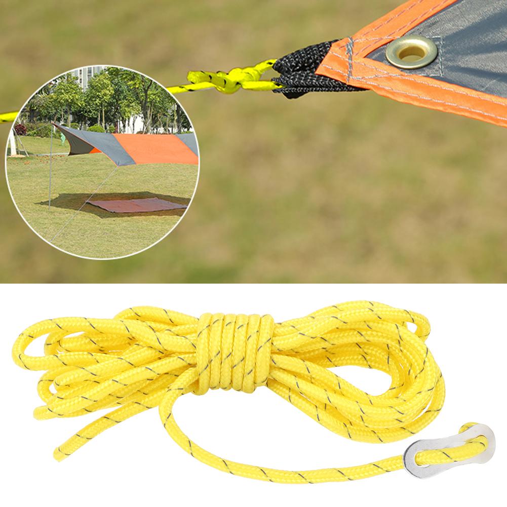 4Pcs Outdoor Durable Reflective Wind Rope Fixing Accessory with Buckle for Tent Awning