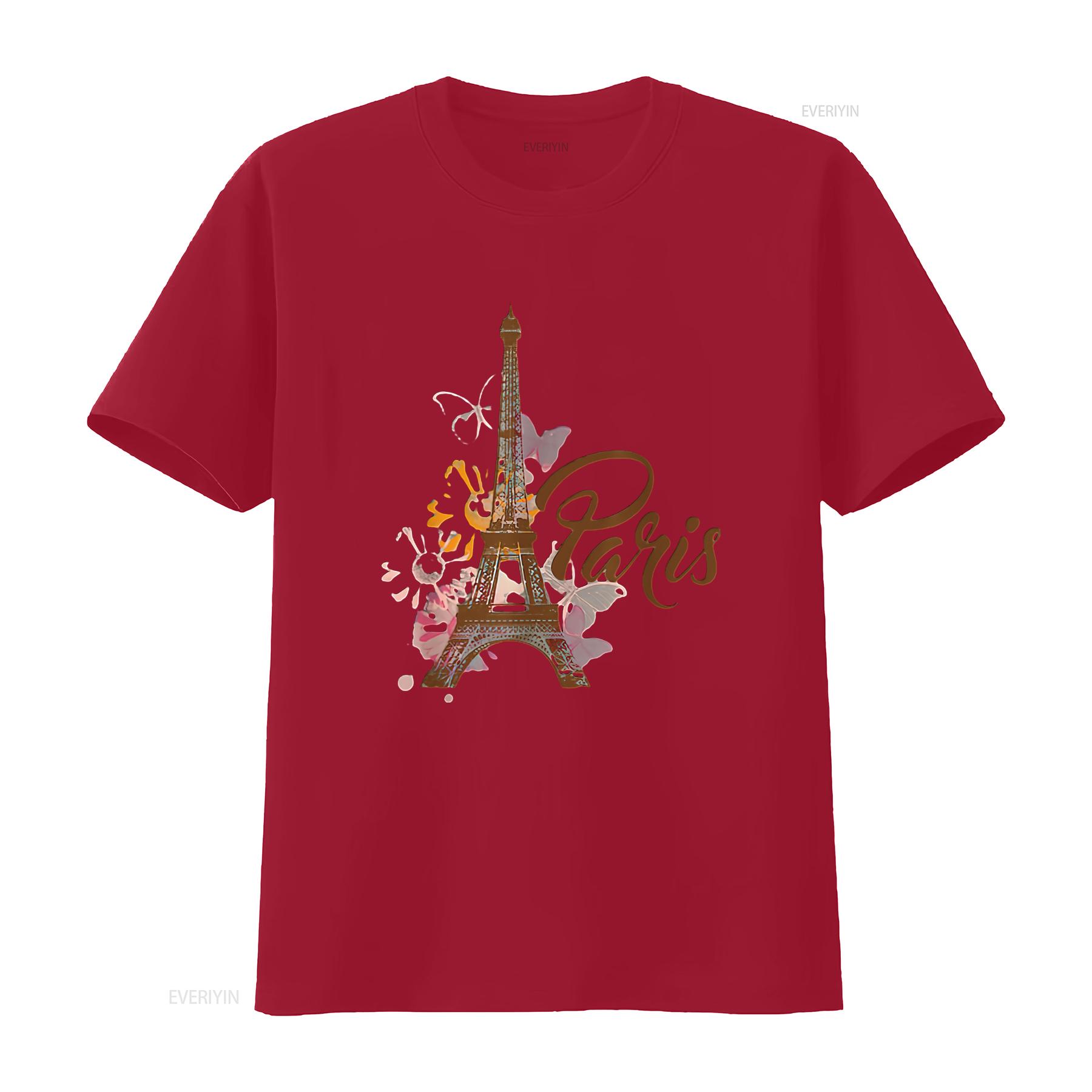 Womens Vintage Paris T Shirt I Love Travel Wanderlust Eiffel Tower vintage Washed graphic Versatile Breathable S