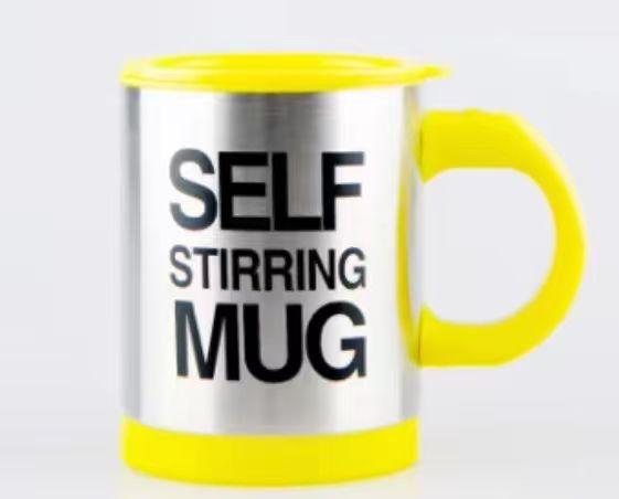 Portable 14oz 400ml Electric Auto 304 Stainless Steel Coffee Mixing Cup With Lid Handle Self Stirring Coffee Mug