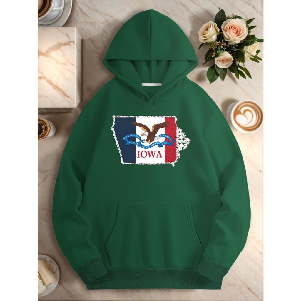 Iowa State flag pattern women's hoodies