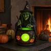 Illuminazione d'Accento Gotica Lanterna Strega di Halloween, Decorazione da Tavolo in Resina con Luce Calda, Centrotavola Spettrale per Scaffale Scrivania Festa, Infestato
