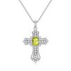 S925 Pure Silver All Diamond Cross Necklace for Women, Silver Inlaid with Natural Color Treasure, Fashionable and Versatile Gift