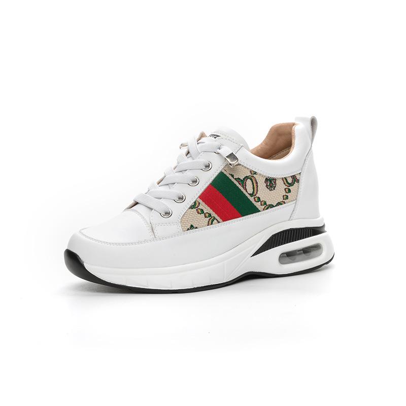 Platform-soled Forrest Gump shoes women's 2025 spring new Korean version of casual sports dad shoes shoes genuine leather little white shoes women's s