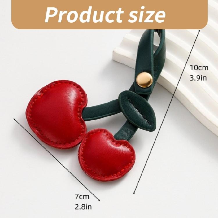 Cherry Bag Pendant Keyring for Ladies PU Leather Fruit Shape Key Ring Jewelry Stylish Decoration for Phones and Wallets
