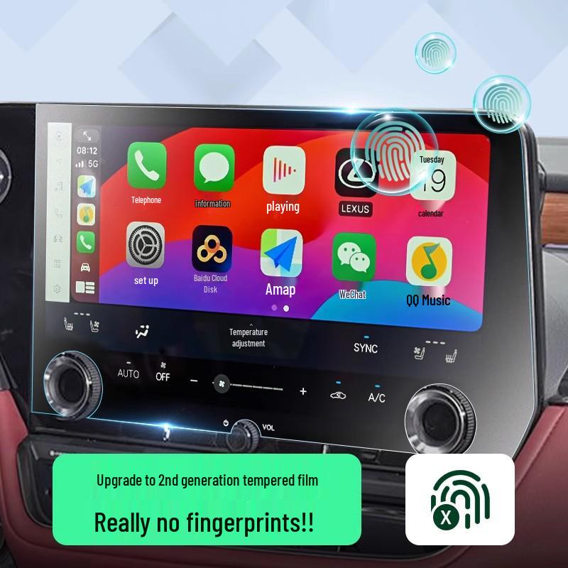 Compatible Tempered Film for Lexus ES200/300h: Interior Console & Navigation Screen Protector.